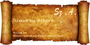 Szendrey Albert névjegykártya
