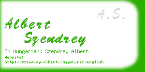 albert szendrey business card